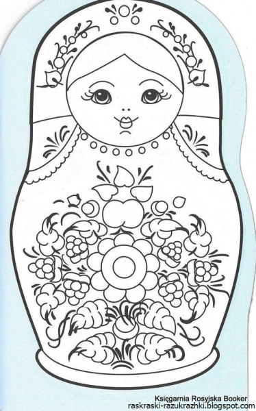 Семёновская матрёшка раскраска