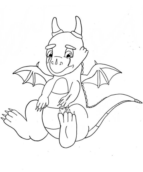 Дракончик карандашом для детей