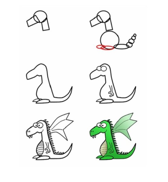 Дракончики карандашом