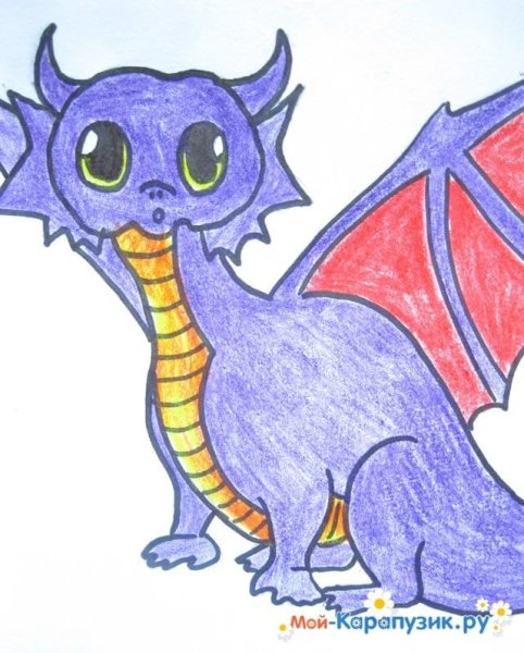 Лёгкие рисунки дракона