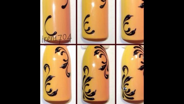 Рисование вензелей на ногтях