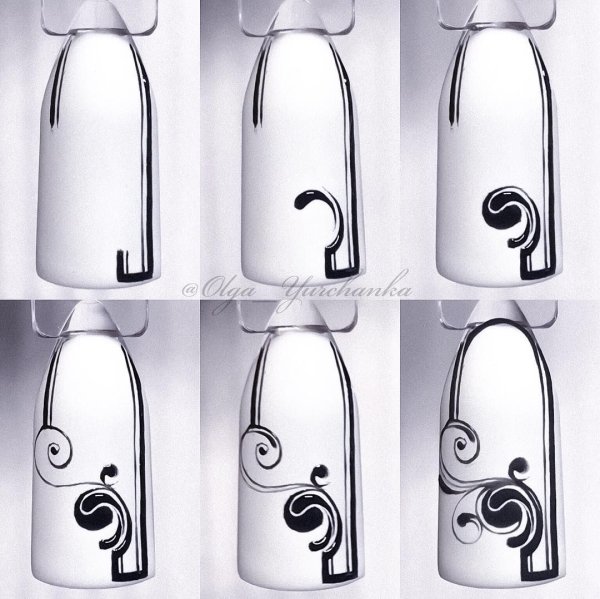 Завитушки на ногтях