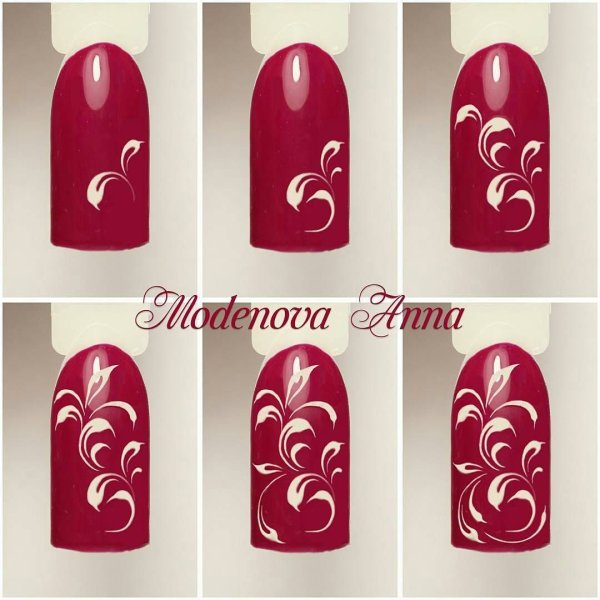 Рисование вензелей на ногтях