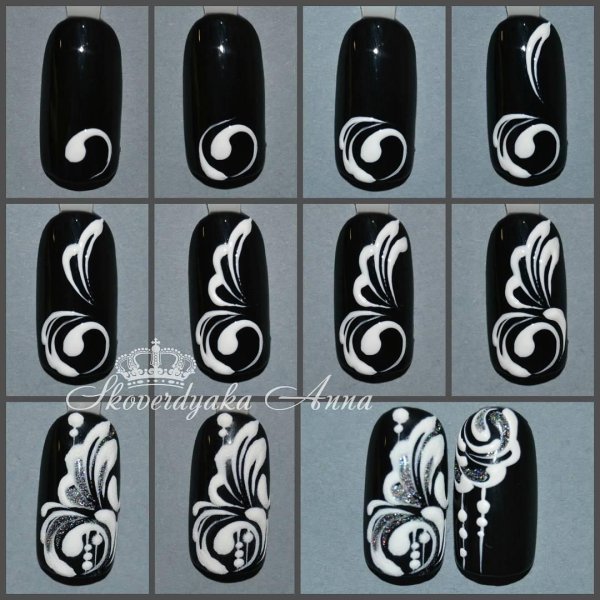 Маникюр вензеля пошагово