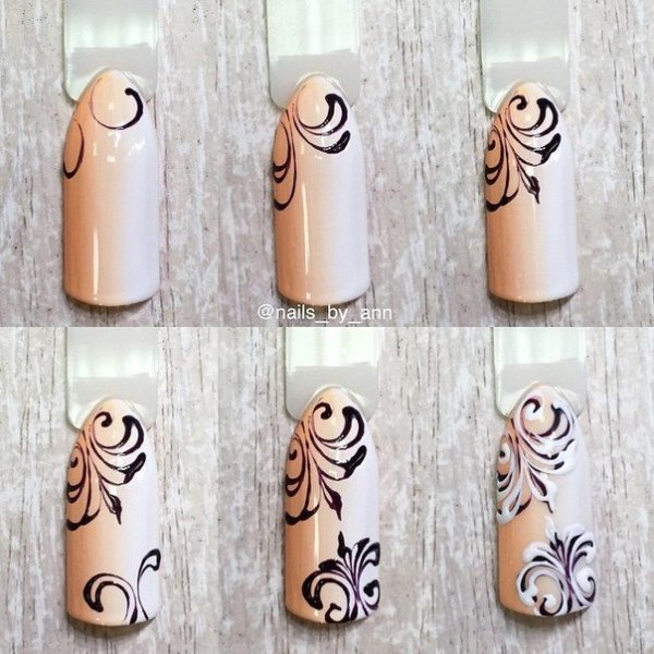 Вензеля на ногтях гель лаком