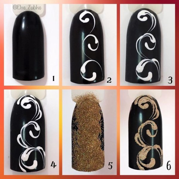 Маникюр с вензелями