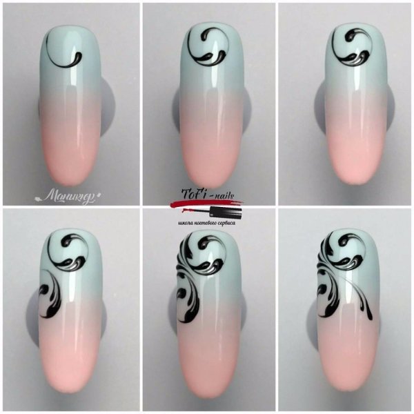 Простые вензеля на ногтях