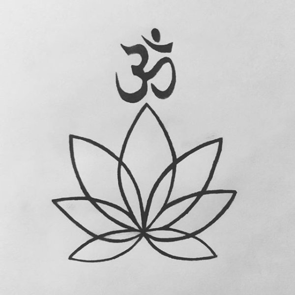 Рисунок лотоса легкий