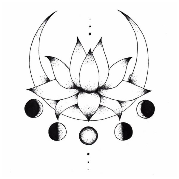 Лотос тату сбоку