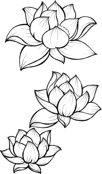 Тату Лотос трафарет