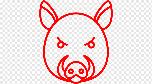 Нарисованная морда кабана