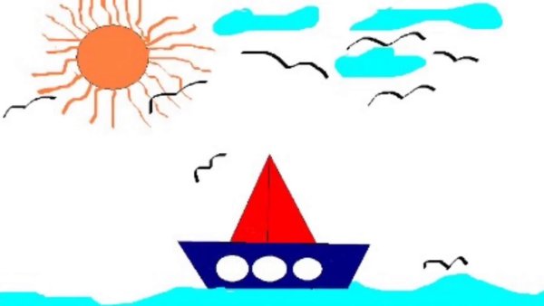 Корабль карандашом легко