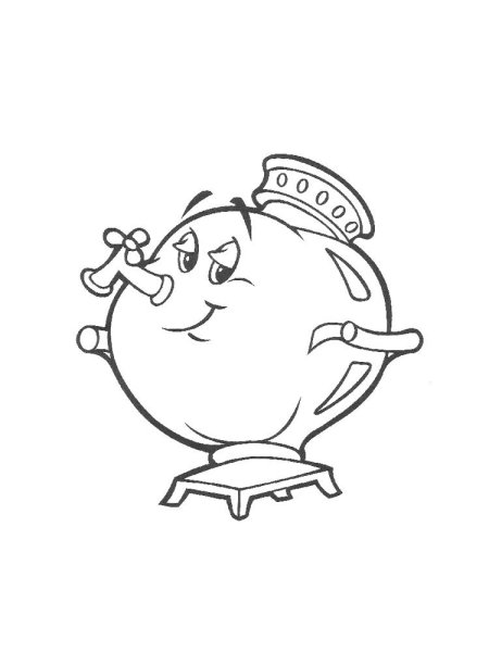 Самовар рисунок карандашом цветным