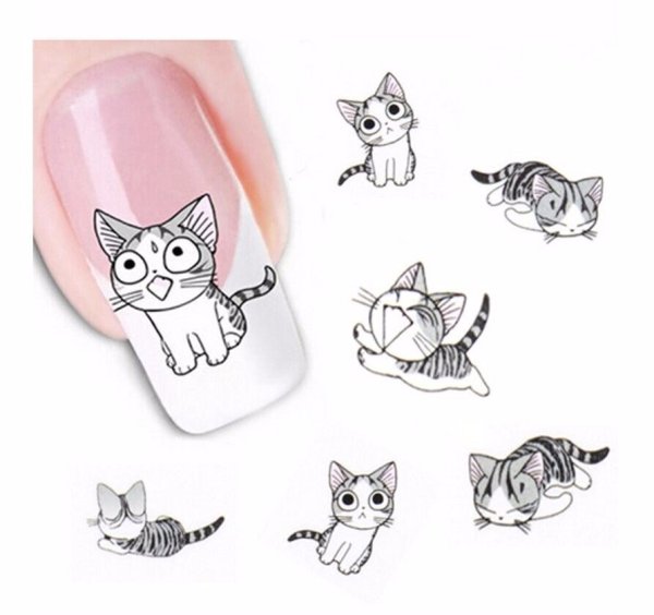 Наклейки на ногти котики