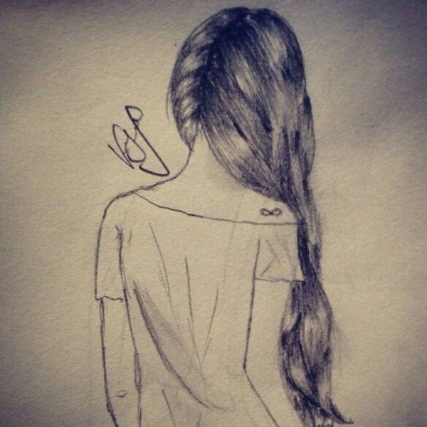 Девочка карандашом