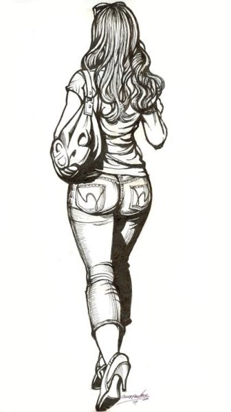 Женская фигура карандашом