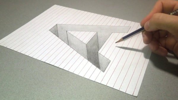 3д рисунки простым карандашом