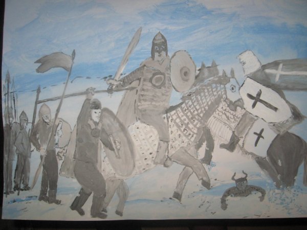 Александр Невский Ледовое побоище рисунок