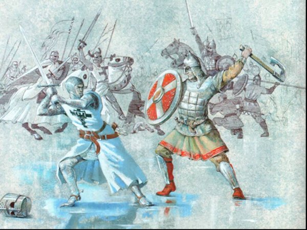 Ледовое побоище Александр Невский карандашом
