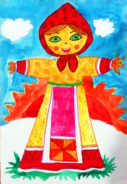 Масленица рисунок карандашом