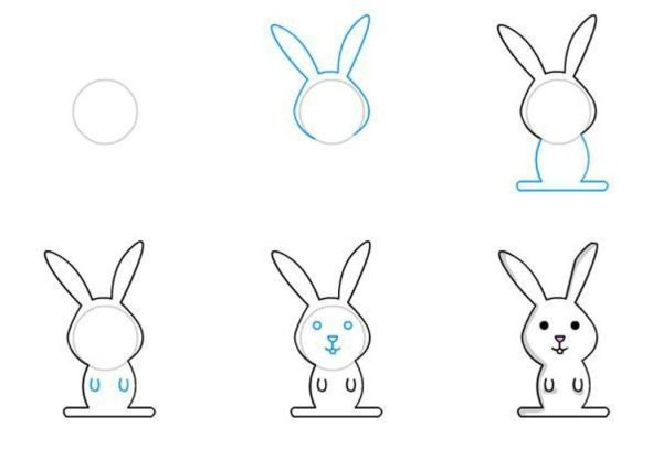Рисунок кролика для детей очень легко