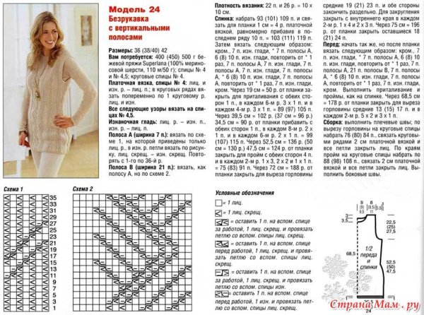 Узоры спицами для мужских безрукавок схемы вязания