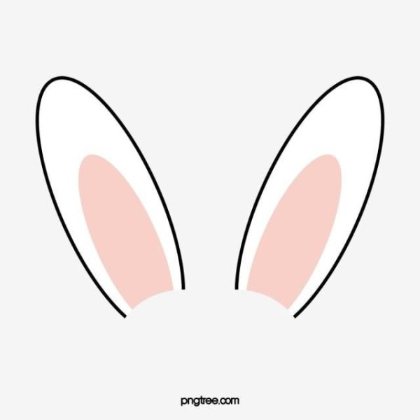 Уши кролика трафарет