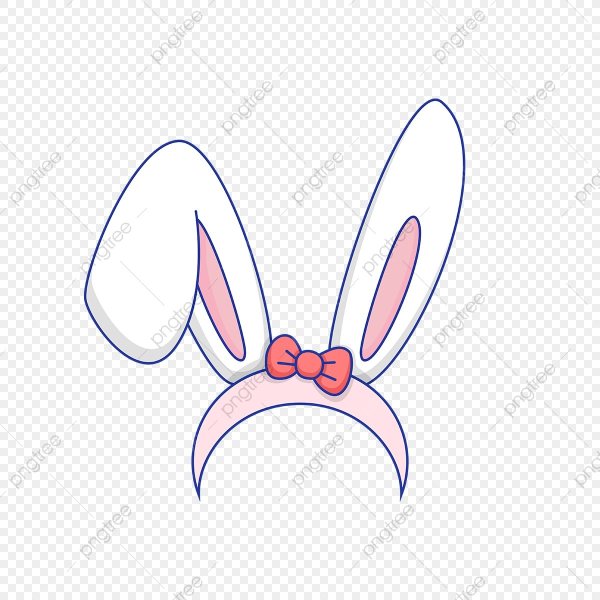 Ушки зайчика на прозрачном фоне