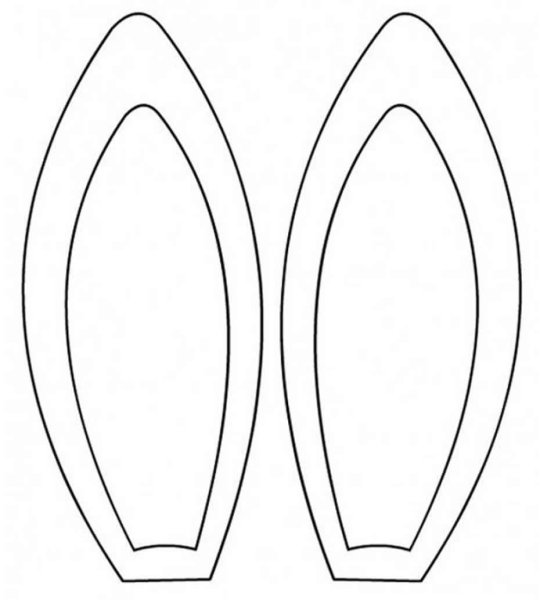 Ушки зайчика трафарет