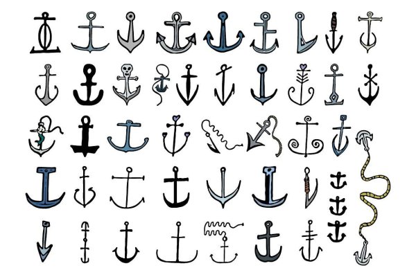 Якорь рисунок карандашом