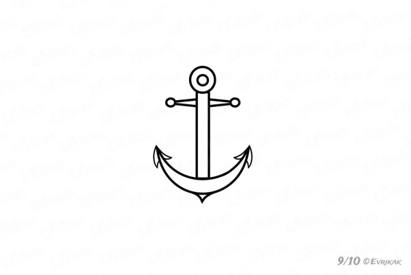 Якорь рисунок для детей карандашом