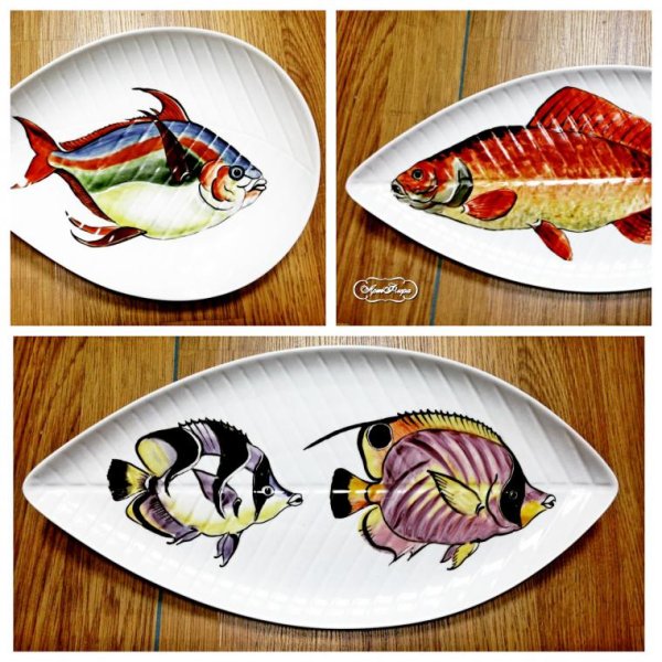Тарелки с изображением рыб