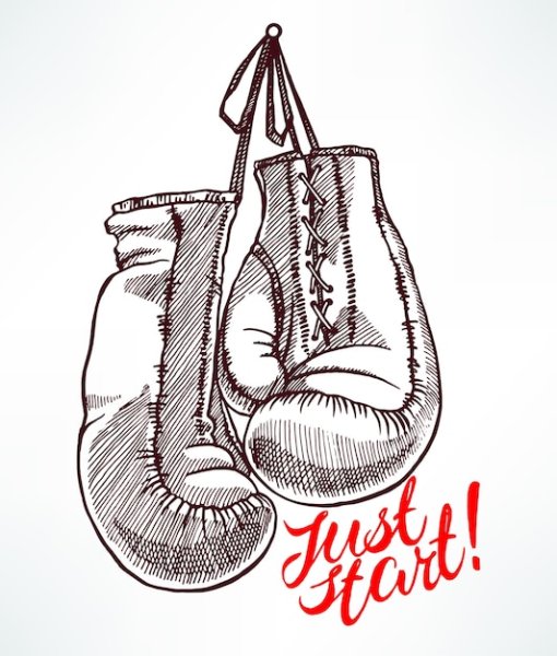 Боксерские перчатки эскиз