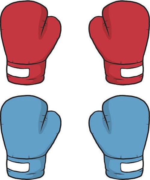 Боксёрская перчатка вектор спереди