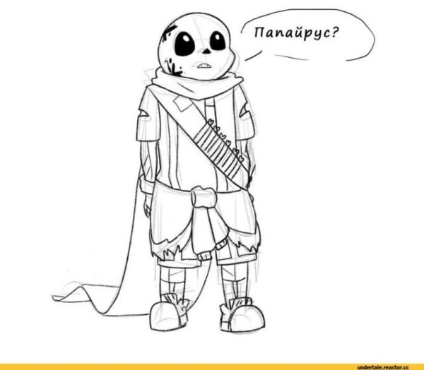Раскраска андертейл Инк Санс