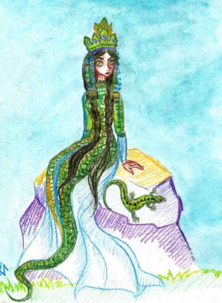 Иллюстрация к сказу Бажова медной горы хозяйка