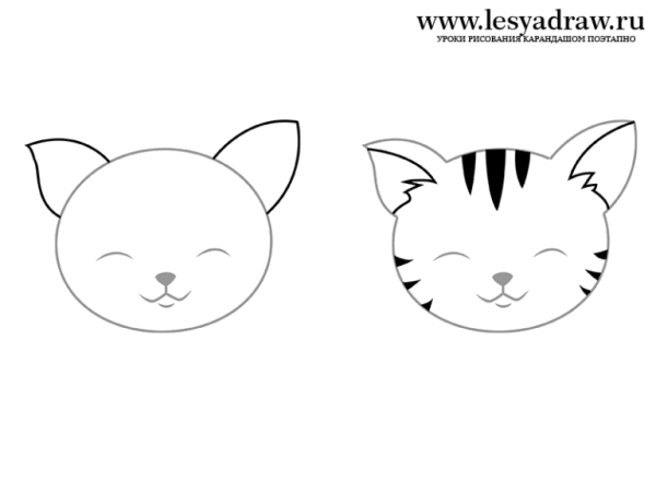 Нарисовать мордочку кота