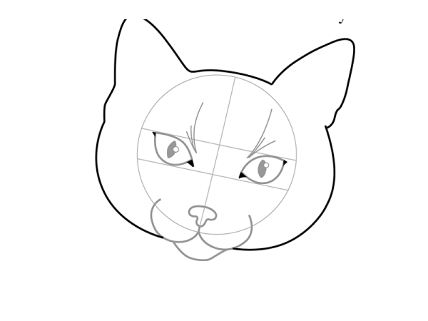 Рисование морды кота