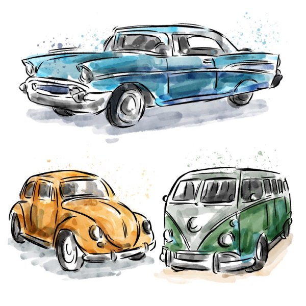 Старинные машины. Раскраска