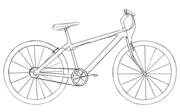 Велосипед сбоку рисунок