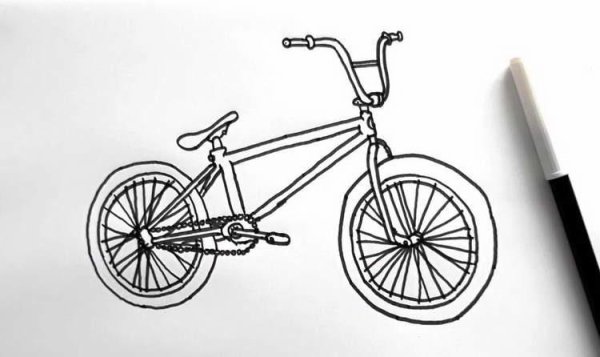 Рисование с детьми велосипед