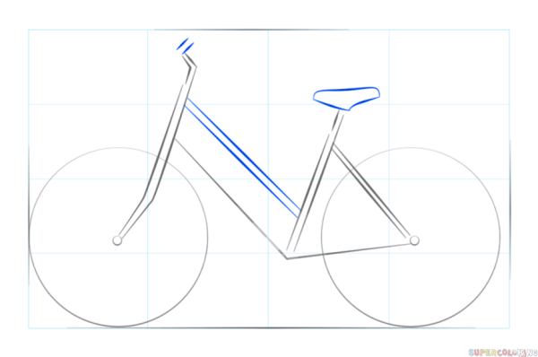 Поэтапное рисование велосипеда