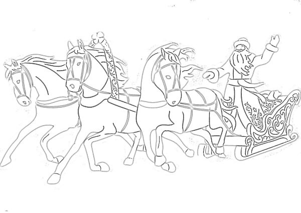 Лошади Наброски тройка