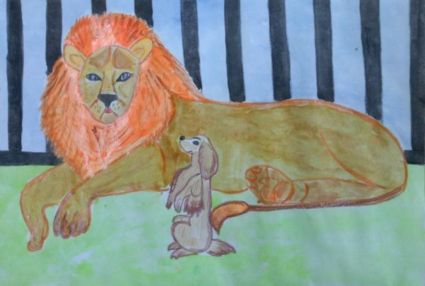 Иллюстрация к произведению Лев и собачка