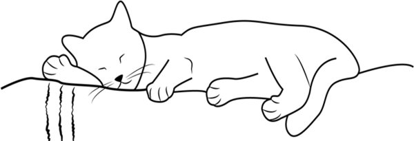 Спящий кот раскраска