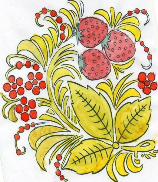 Хохлома детский рисунок