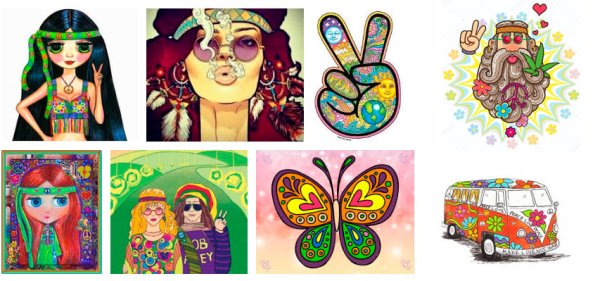 Рисунки хиппи инди КИД