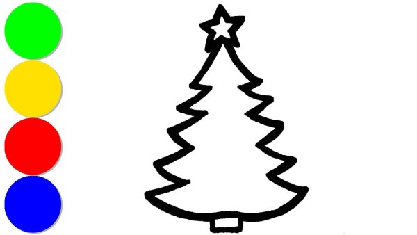 Рисунок елка для детей легкие