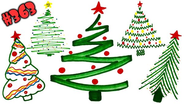 Новогодняя елка пошаговое рисование