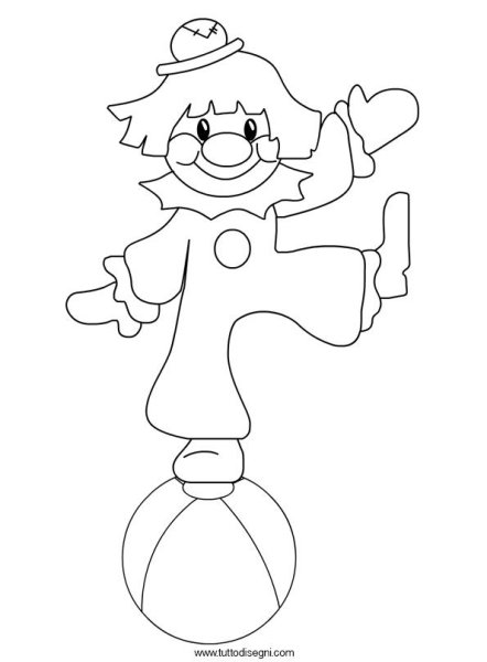 Клоун с шариками раскраска